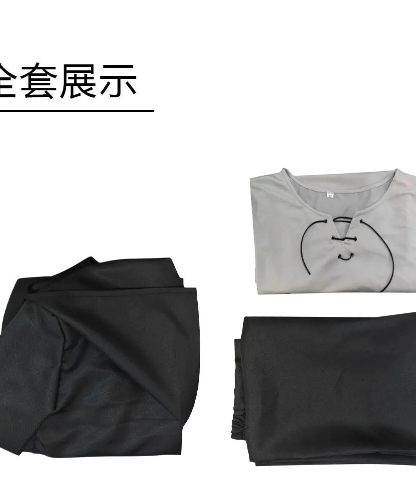 Eren Jaeger Cosplay Costume Anime Titan Costume Wig Cosplay Eren Yeager Black Hooded Trench T-shirt Pants Halloween Clothes