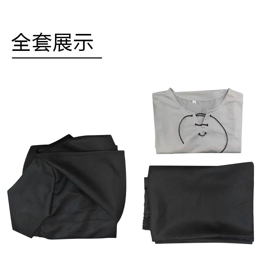 Eren Jaeger Cosplay Costume Anime Titan Costume Wig Cosplay Eren Yeager Black Hooded Trench T-shirt Pants Halloween Clothes