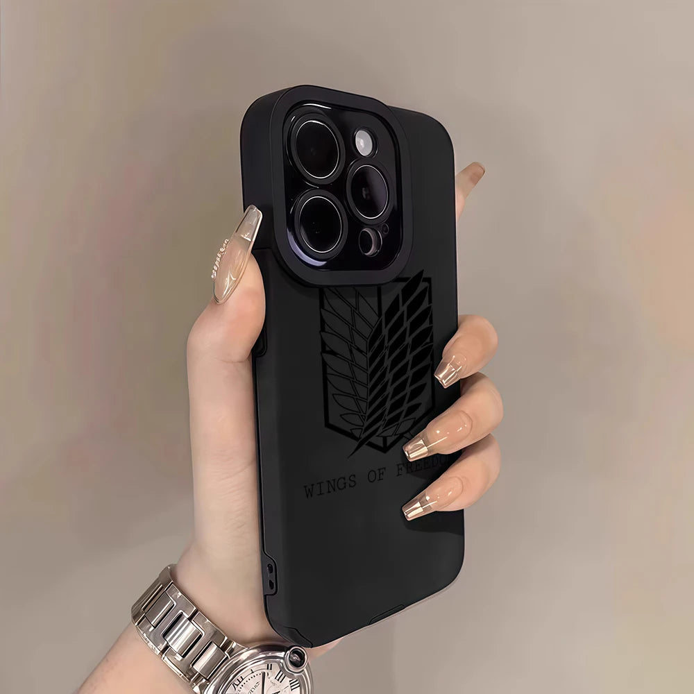 Attack on Titan Leather Lambskin Phone Case – Premium Shockproof Cover for iPhone 17, 16, 15, 14, 13 Pro Max & Air 4