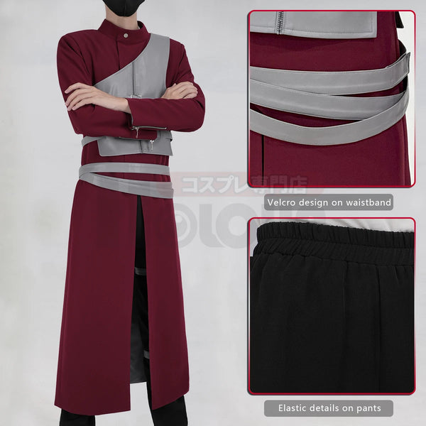 Anime Gaara Cosplay Costume – Long Coat, Vest, Pants & Belt Set