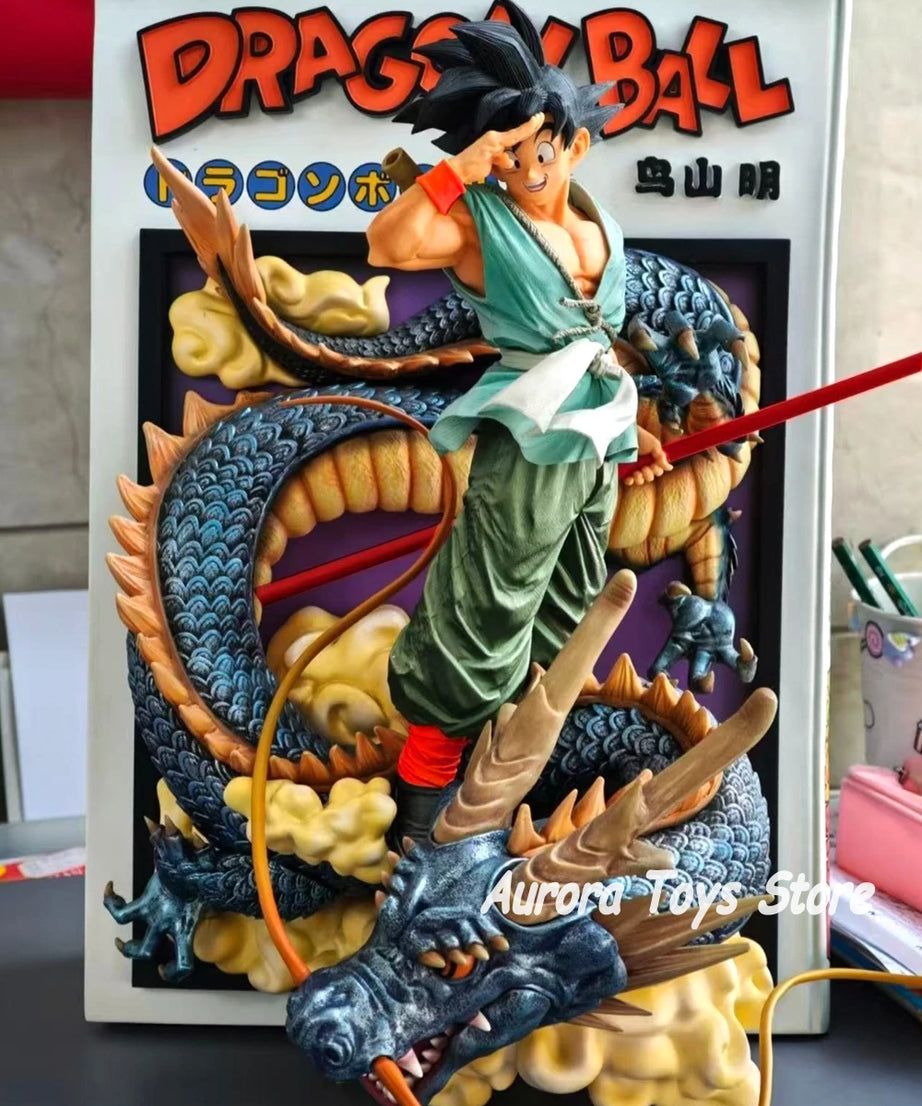 44.5cm/17.52in Anime Dragon Ball Figure Title Page Shenron Goku Action Figures PVC Statue Model Collectible Decoration Toy Gifts
