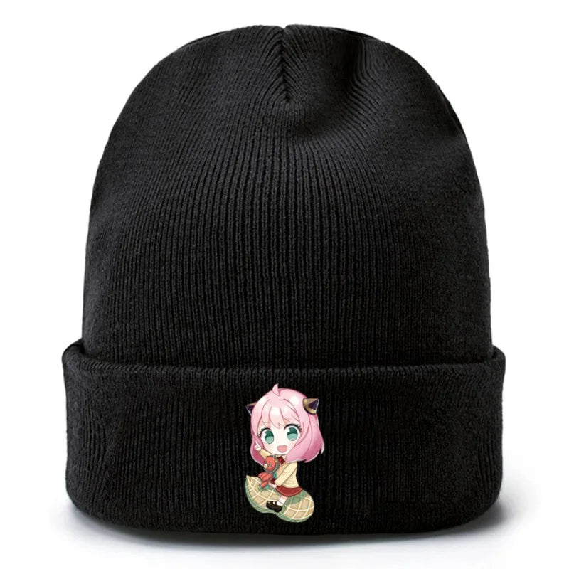 Anime Spy X Family Creative Peripheral Knitted Hats Woolen Hats Rolled Edge Printed Warm Hat Outdoor Men's Women's Trendy Hat