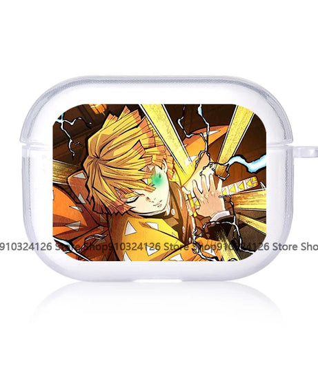 For AirPods 4 2024 Earphone Cove Anime Demon Slayer Cool Cute for Apple Airpod Pro2 Pro 1 2 3 4th Transparet Cover Fundas