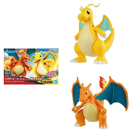 Bandai Pokemon Figures Charizard Dragonite Anime Figure Battle Genuine High Quality