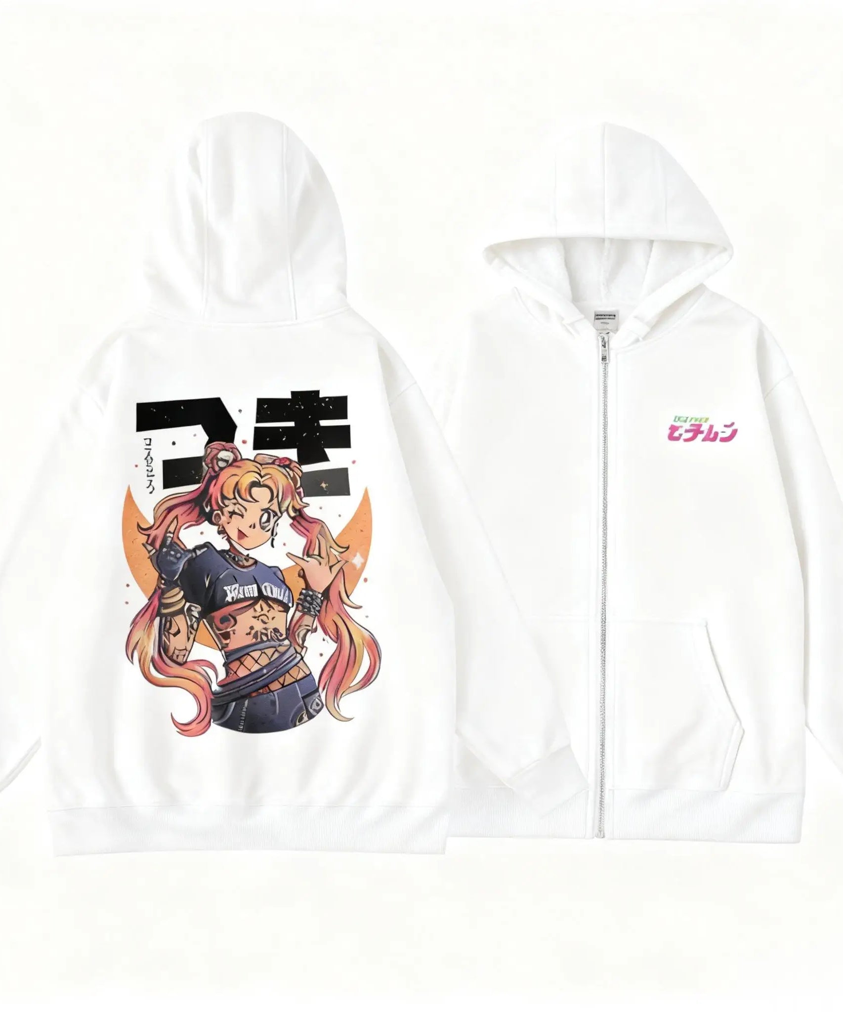 New Unisex Sailor Moon Anime Hoodie Men Women Zip Up Jacket Graphic Print Streetwear Sweatshirt Oversized Casual Autumn Tops