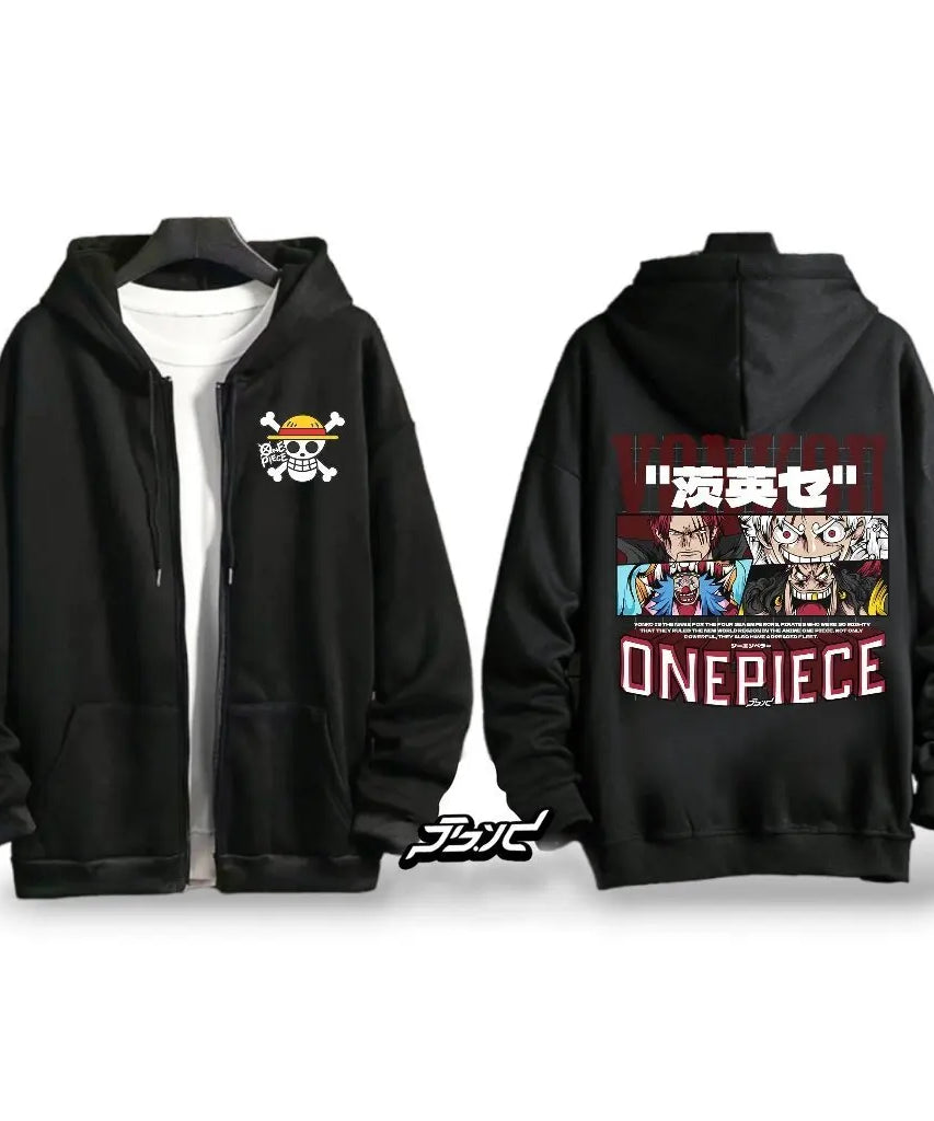 Autumn Winter One Piece Luffy Anime Hooded Jacket Men Women Zip Up Sweatshirt oversized Casual Streetwear Cosplay Graphic Hoodie