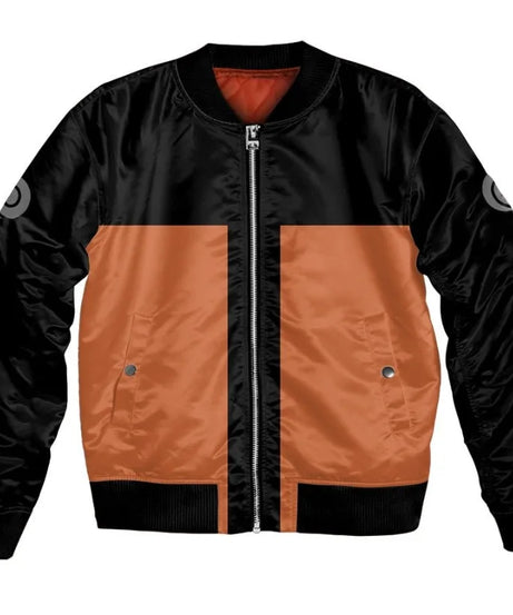 Plus Size Anime Bomber Jacket for Men - One Piece Naruto Dragon Ball Themed Military Aviator Coat, Cosplay Winter Outerwear Gift