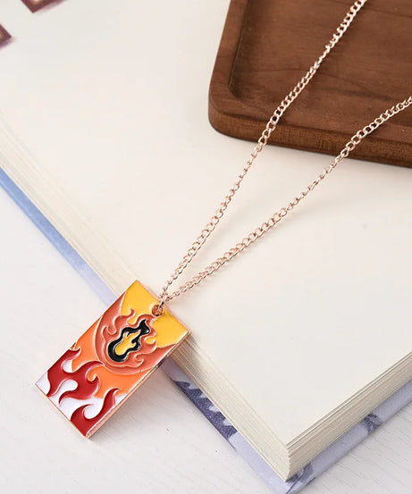 Anime Demon Slayer Necklace Kamado Tanjirou Nezuko Agatsuma Zenitsu Metal Pendant Cosplay Accessories Man Woman Jewelry Gifts