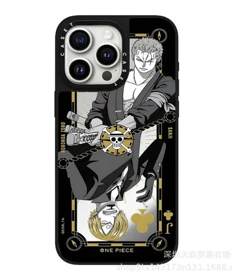One Piece x Naruto Mirror Phone Case – Anti-Fall Collection for iPhone 16 Pro Max