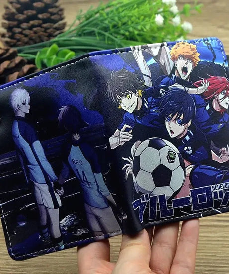 Anime Blue Lock Short Fold Over Wallet PU Leather Purse Nagi Seishiro Mikage Reo Isagi Yoichi