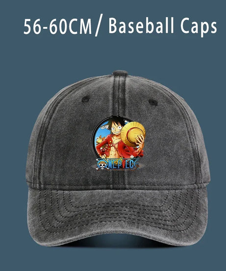 One Piece Luffy  Women Men Baseball Cap Cartoon Anime Figure Print Hat Boy Girl Breathable Kid Hat HipHop Boy NetCap Gift