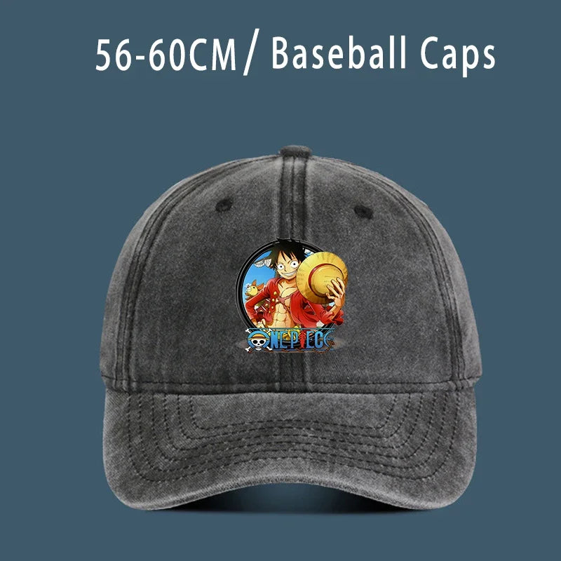 One Piece Luffy  Women Men Baseball Cap Cartoon Anime Figure Print Hat Boy Girl Breathable Kid Hat HipHop Boy NetCap Gift