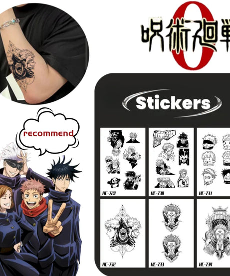 Gojo Satoru Cool Creative Personality Simple High Value Anime Character Waterproof Long Lasting Tattoo Sticker Decoration Gift