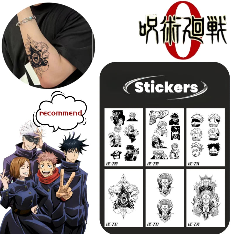 Gojo Satoru Cool Creative Personality Simple High Value Anime Character Waterproof Long Lasting Tattoo Sticker Decoration Gift