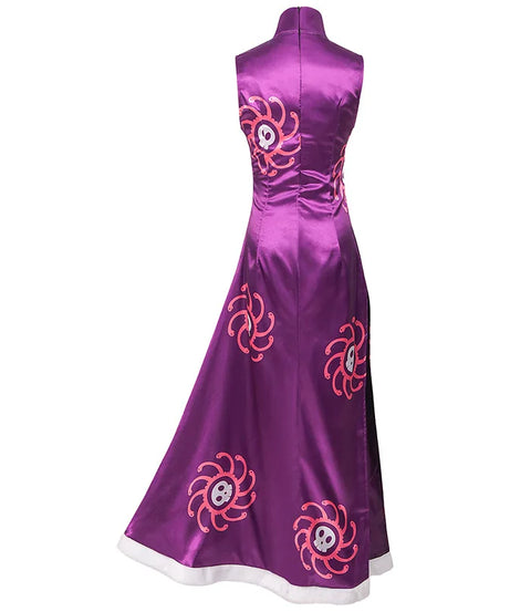 Boa Hancock Cosplay Costume Anime Kimono Purple Dress Cheongsam Cloak Women Halloween Fancy Dress Cheongsam Uniform Suits
