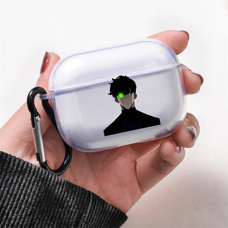 Anime S-Solo Levelings Transparent TPU Case for Airpods 4 Pro 2 1 3 Silicone Cover Bluetooth Earphone Cases