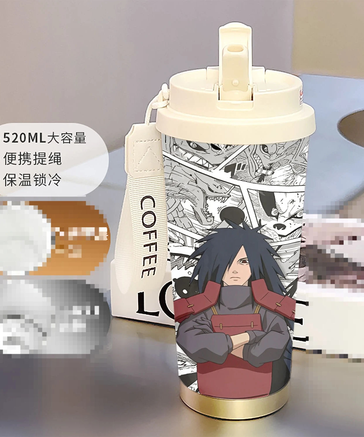 new Uzumaki Naruto cute and cool personality high-value two-dimensional student going out portable straw water cup birthday gift