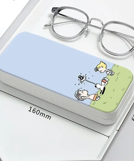 Snoopy Girl Korean Fresh Student Cute Disney Fashion Simple Anti-fall Portable Anti-Stress Folding Glasses Case