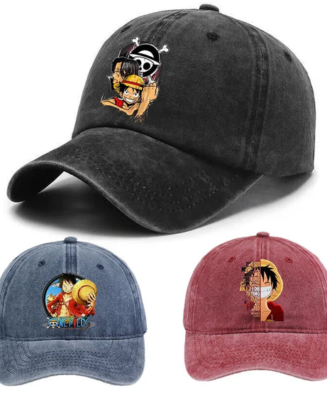 One Piece Luffy  Women Men Baseball Cap Cartoon Anime Figure Print Hat Boy Girl Breathable Kid Hat HipHop Boy NetCap Gift