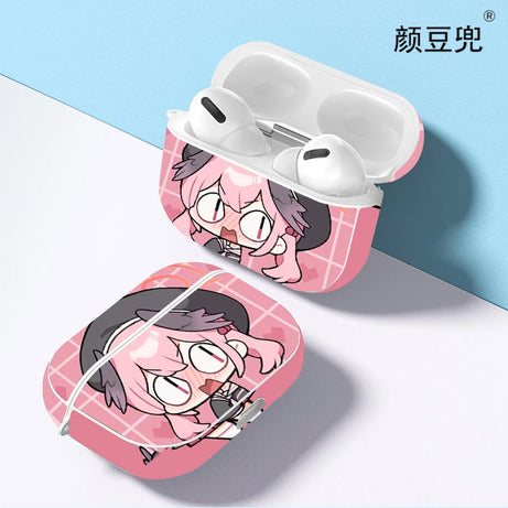 Blue Archive Koharu Earphone Case - Black Silicone Cover for AirPods