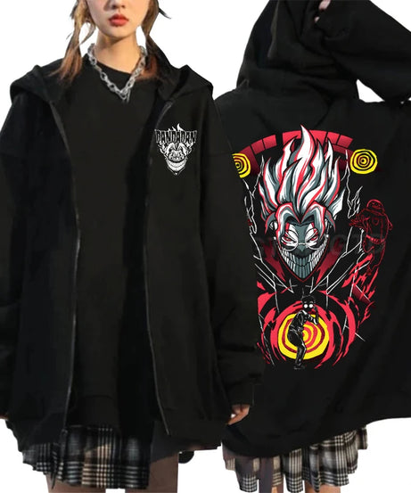 Anime Dandadan Ken Takakura Graphic Print Hooded Men women Zip Up Hoodies Oversized Sweatshirts Harajuku Male Zipper Jacket