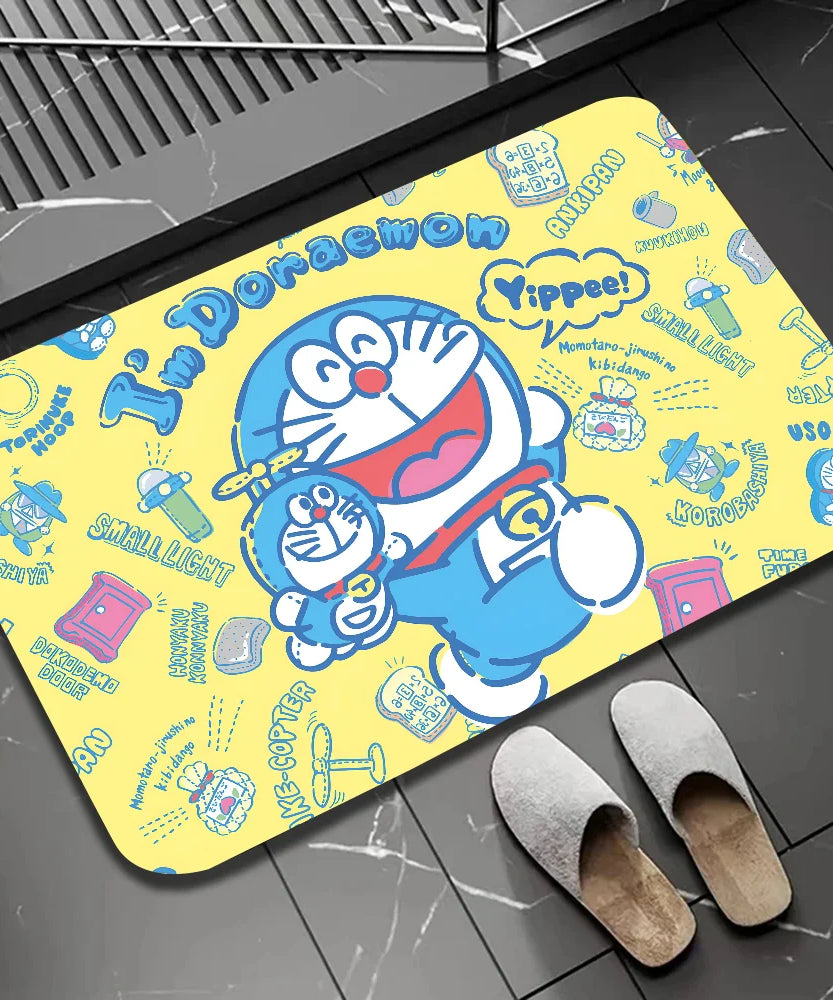 Doraemon Anime Floor Mat Home Carpet Bathroom Foot Mat Absorbent Non-Slip Doormat
