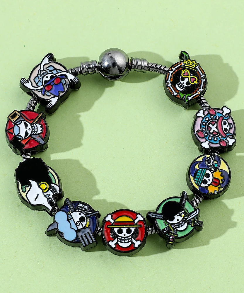 Anime Charms Bracelet Skull, DIY Pendant Bangle, Vintage Bracelet