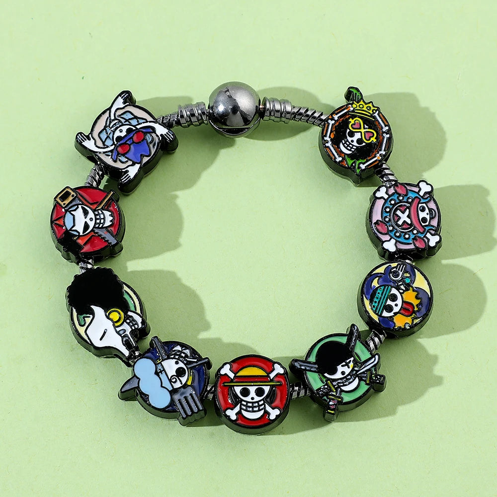 Anime Charms Bracelet Skull, DIY Pendant Bangle, Vintage Bracelet
