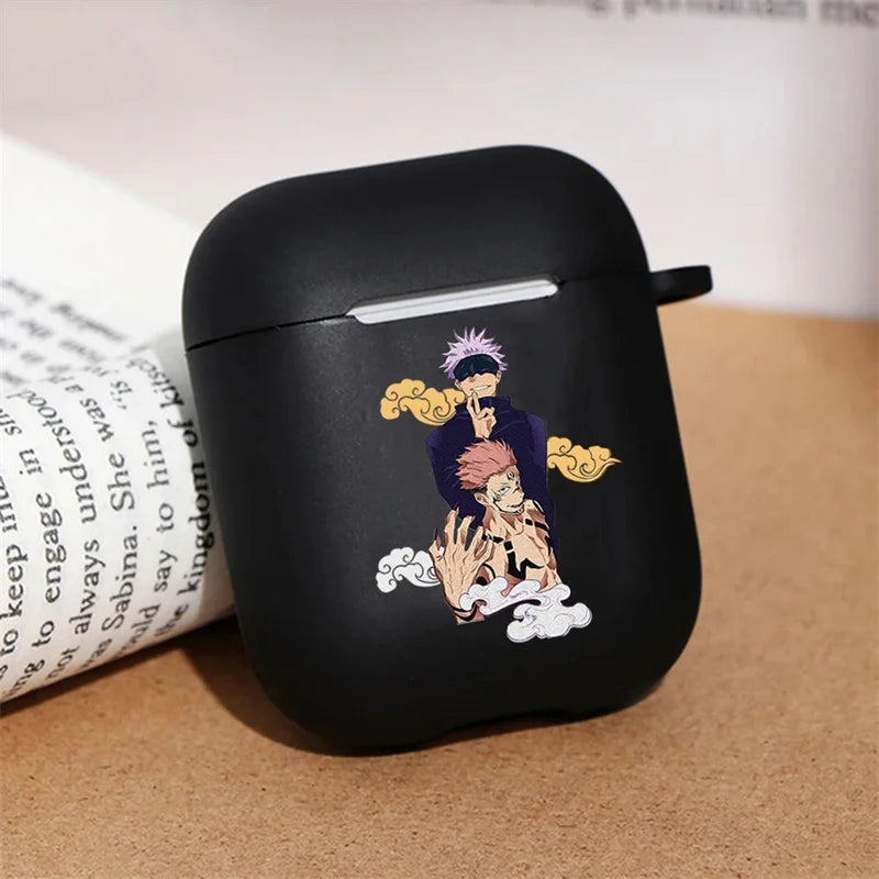 Anime Jujutsu Kaisen Case for Airpods 3 2 1 Pro Silicone Bluetooth Headphone Cover Gojo Satoru Air Pod Earphone Box Black Coque