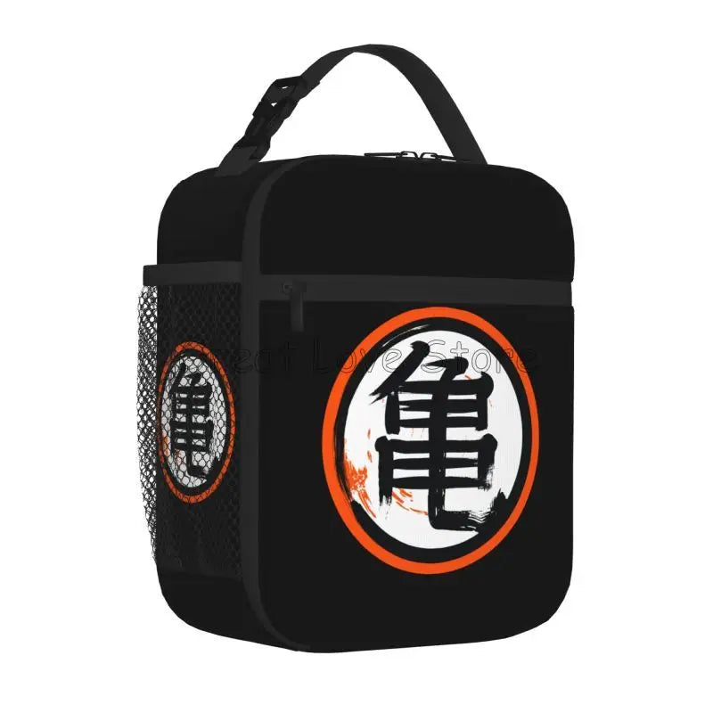 DBZ Kanji Print Insulated Lunch Bag for Women Men Boys Girls Reusable Waterproof Thermal Bento Tote Bags for Work Travel Picnic