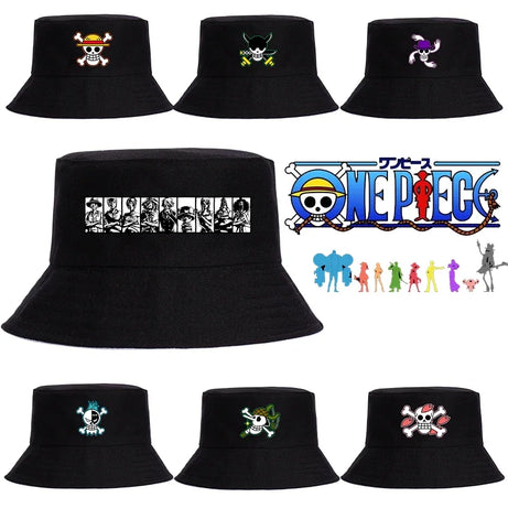 One Piece Luffy Bucket Hats Fashion New High Quality Women Men Hiphop Cool Lady Male Summer Casual Fisherman Cap Outdoor Sun Cap