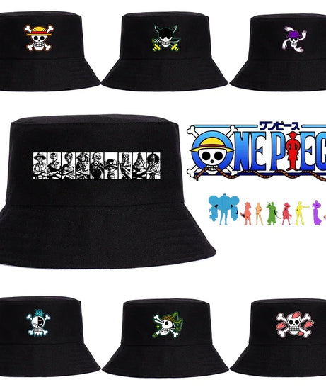 One Piece Luffy Bucket Hats Fashion New High Quality Women Men Hiphop Cool Lady Male Summer Casual Fisherman Cap Outdoor Sun Cap