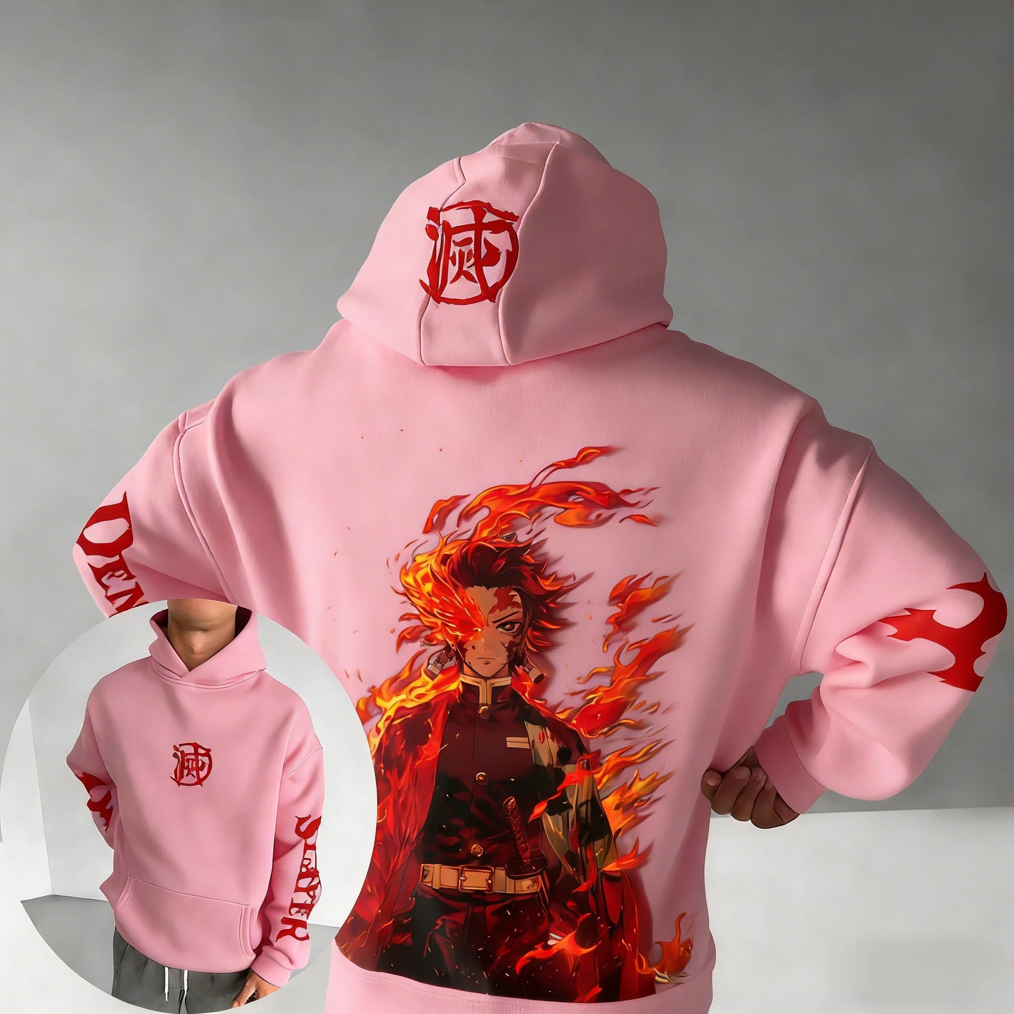 Demon Slayer Spring/Summer Unisex Hoodie New Tanjirou Anime Printed Street Hip Hop Oversized Loose Casual Parent-child Top