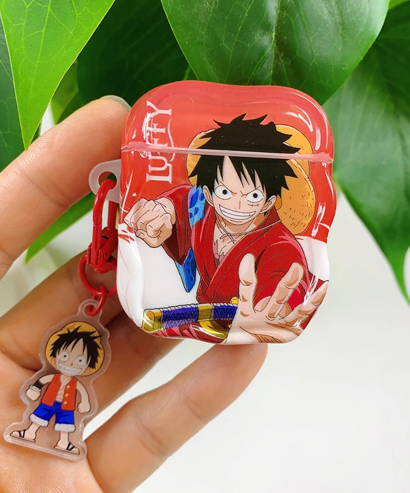 Cute One Piece Luffy Zoro Model Earphone Phone Case for Apple AirPods 1 2 3 Pro 4 Pro2 2nd Bluetooth headset headphone Cover