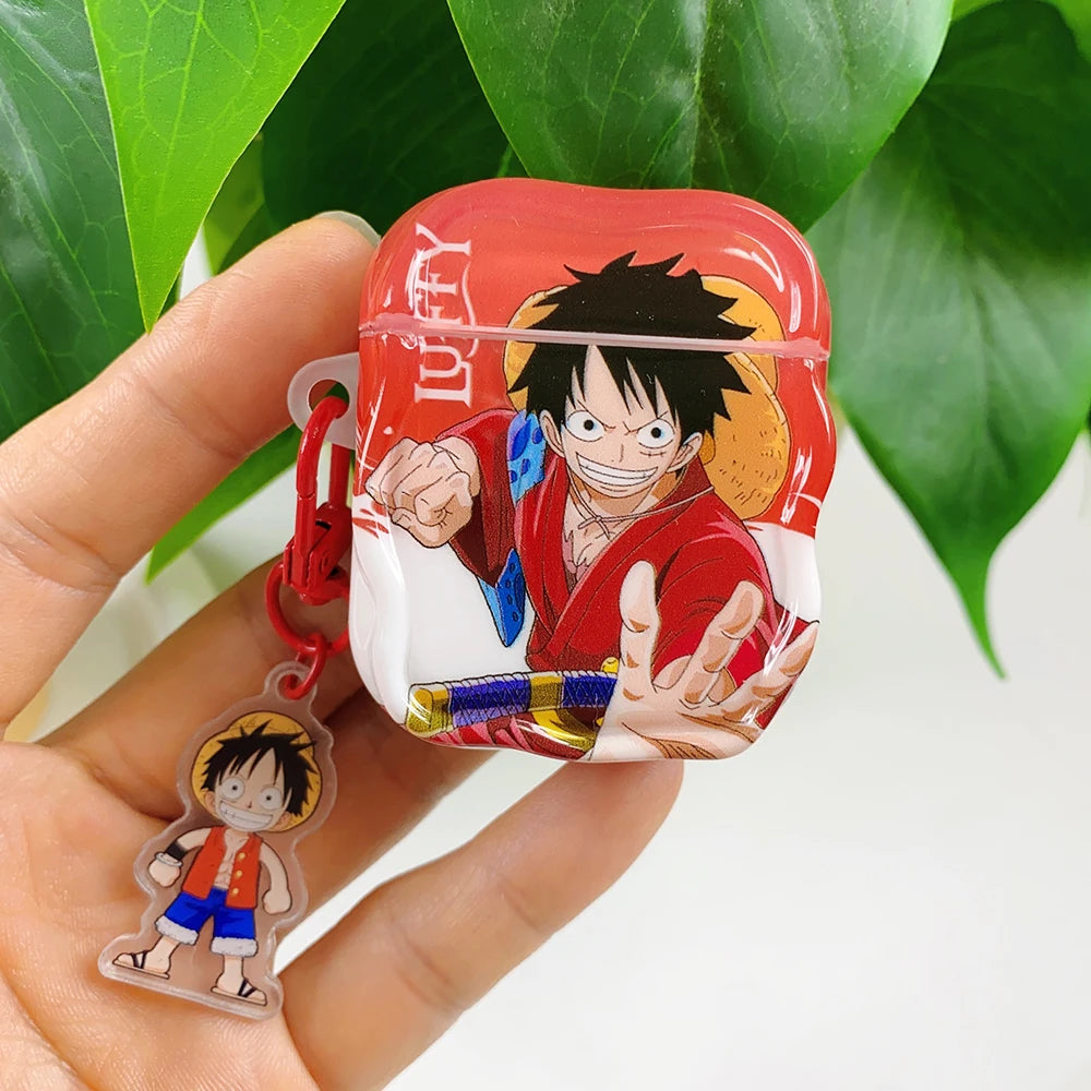 Cute One Piece Luffy Zoro Model Earphone Phone Case for Apple AirPods 1 2 3 Pro 4 Pro2 2nd Bluetooth headset headphone Cover