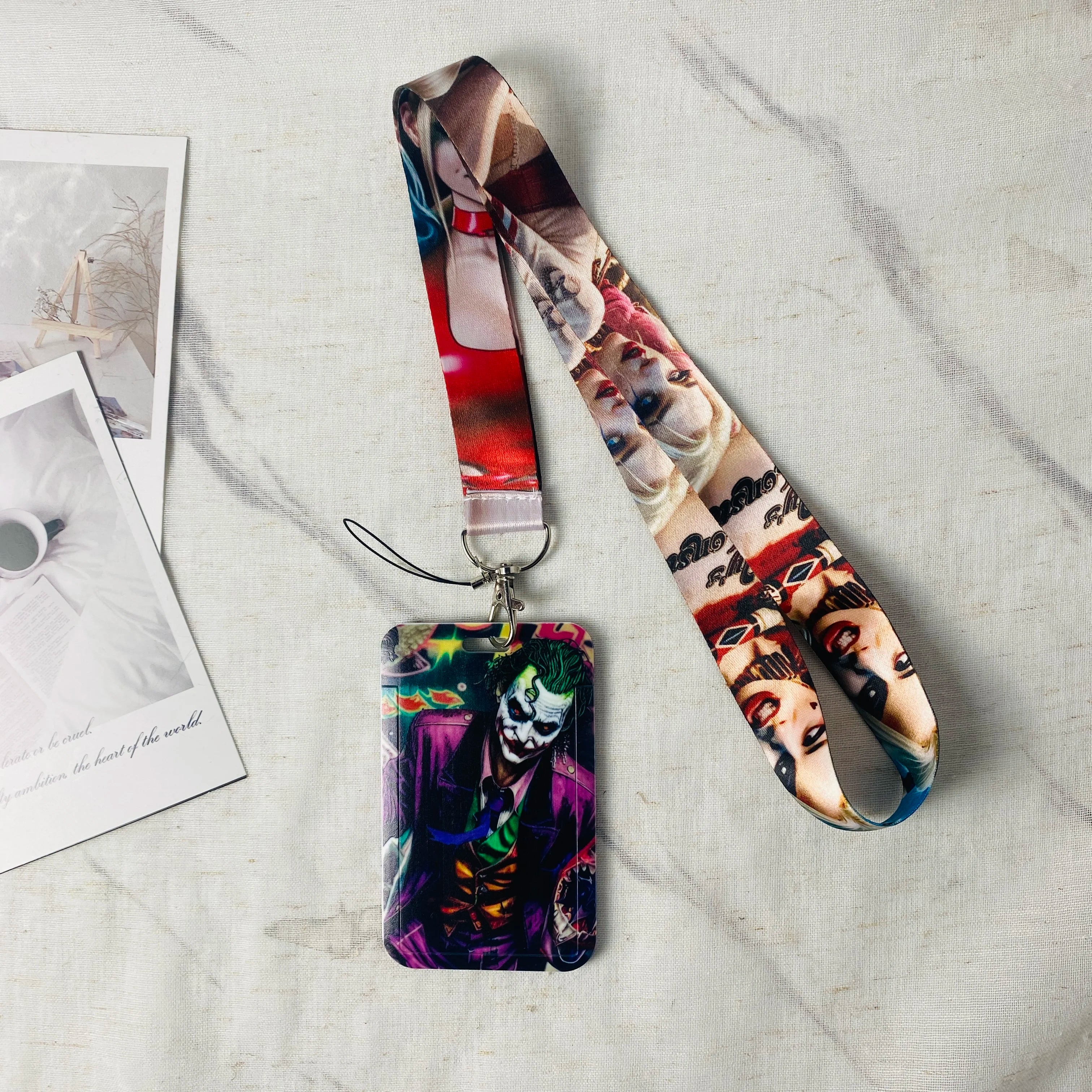 Anime Characters Card Holder Lanyard Keychain ID Credit Bus Card Cover Hang Rope Lariat Lanyard Key Rings Fans Gifts