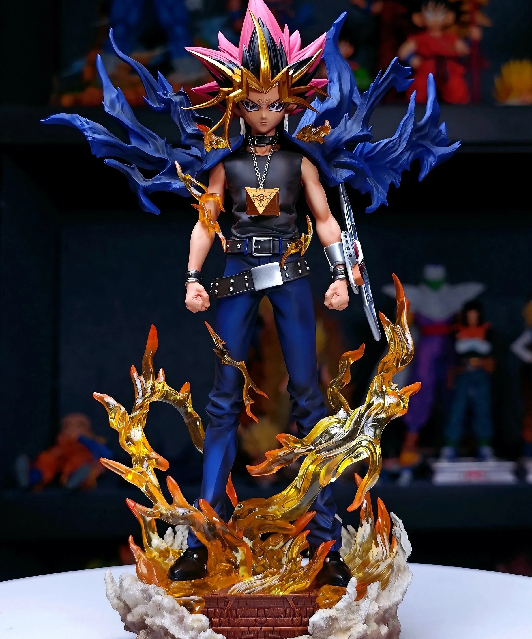 28cm Yugi Muto Figure Dark Game Dimensional Duel Monsters Action Figures Pvc Model Statue Collection Ornament Kids Toy Gifts