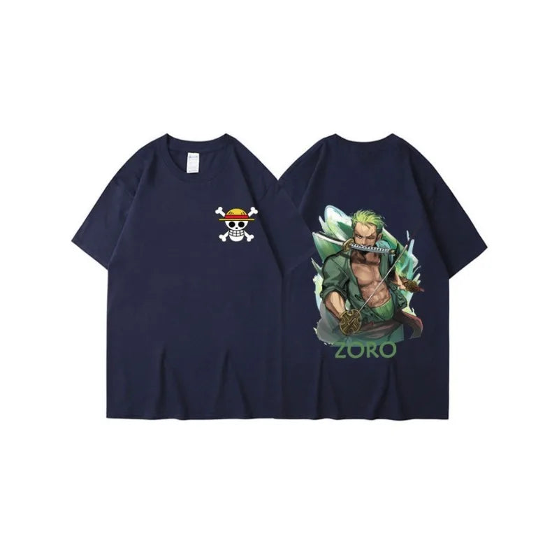 Anime ONE PIECE Sauron Printing Men's and Women's Loose Casual Short Sleeve One Piece Summer Couple T-Shirt Top Birthday