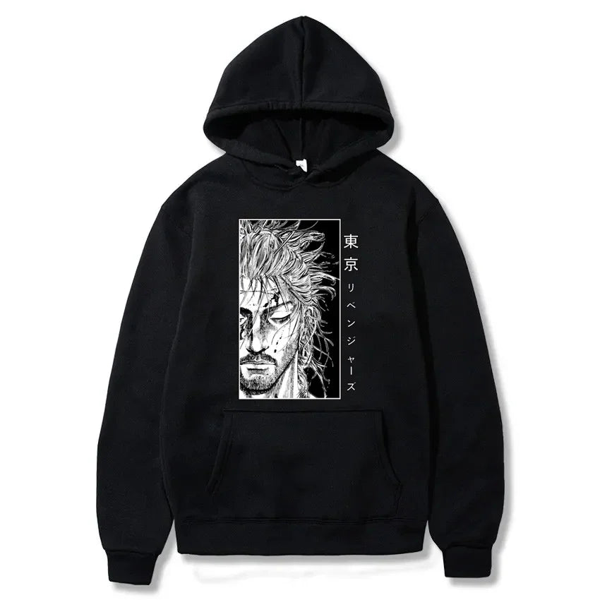Manga VAGABOND Miyamoto Musashi Print Man Hoodies Acg Fans Streetwear Hipster Otaku Clothing Casual Girl Sweatshirts