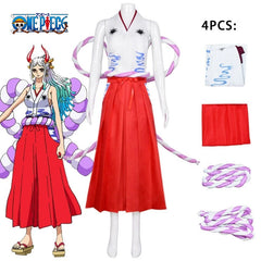 One Piece Yamato (Wano) Cosplay Kimono — with Wig & Horns