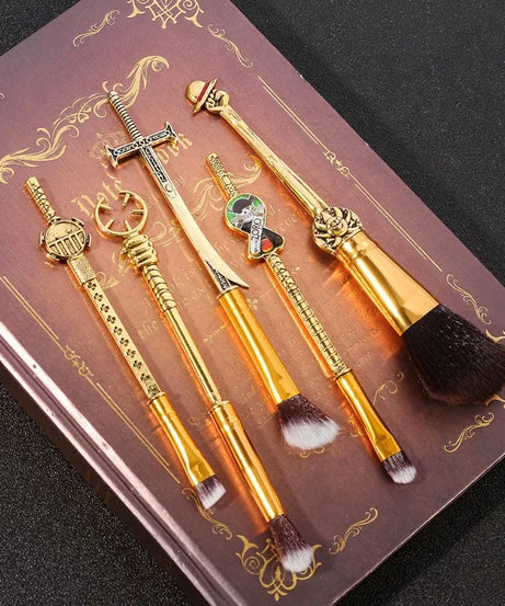 Hot Sales 5pcs Anime ONE PIECE Makeup Brushes Set Cosplay Luffy Blush Nose Eye Shadow Eyebrow Brush Figures Zoro Ghost Cosmetic