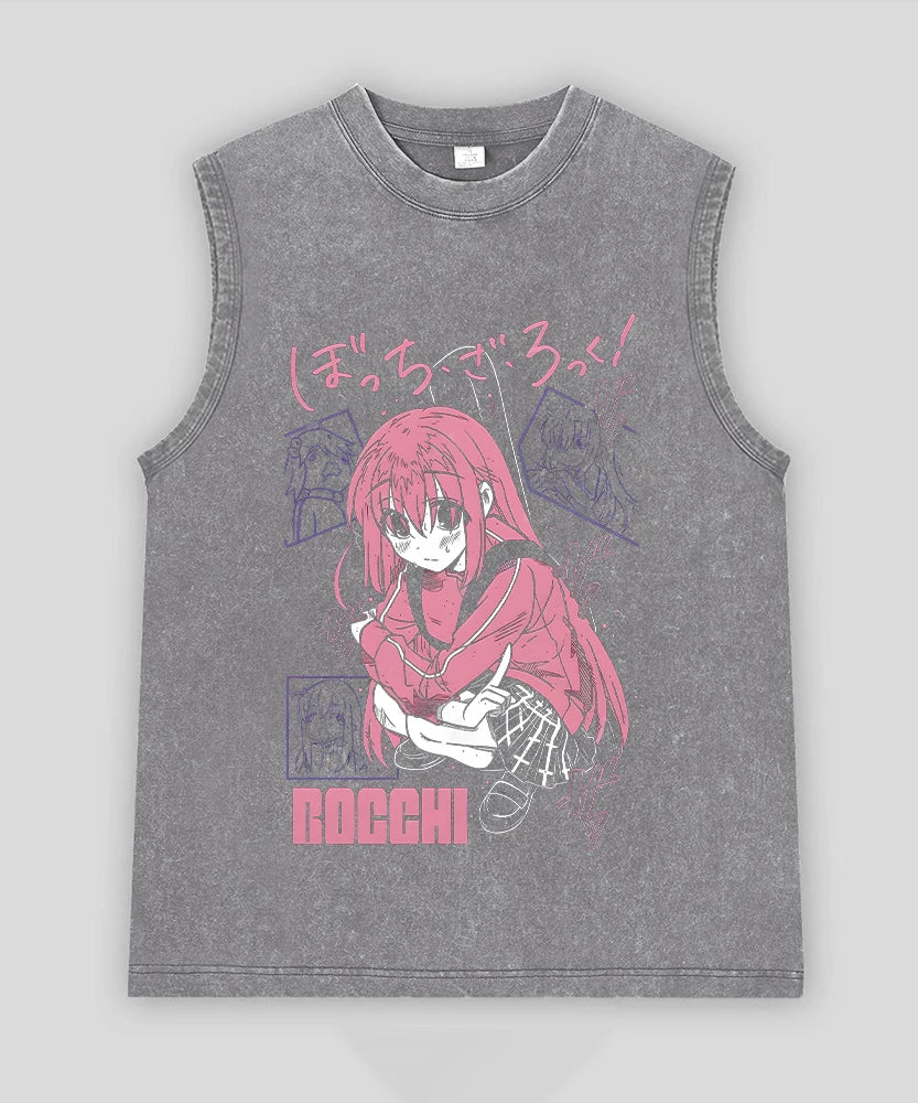 Bocchi the Rock! Oversized Band Vest – Unisex Anime Cotton Tank Top