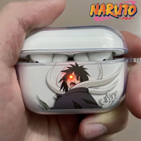 Naruto Cool Uchiha Obito Case for AirPods 1 2 3 Pro2 Transparent Bluetooth Earphone Charging Box with Keyring Cover Holiday Gift
