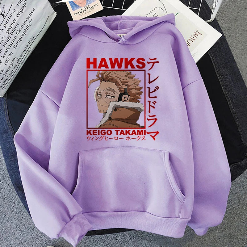 Anime Hawks Printed Hoodies Men/Women Sweatshirts Casual Hoodie Personality Pullover