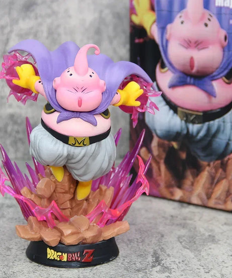 18cm Dragon Ball Z Anime Figure Majin Buu Fat Buu Action Figure with Light PVC Statue Model Doll Collection Decoration Toys Gift