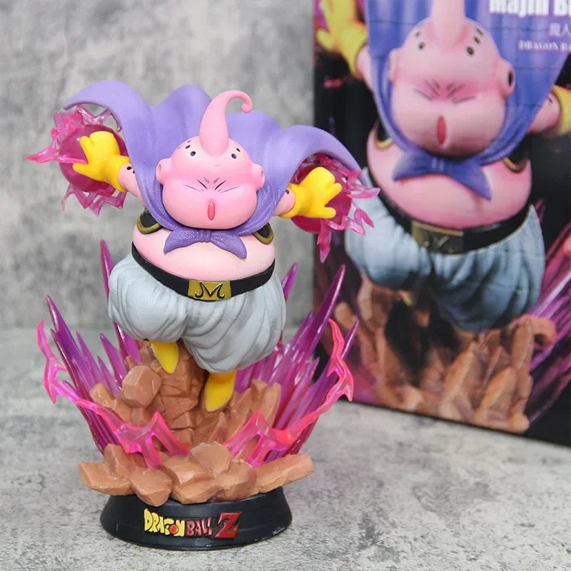18cm Dragon Ball Z Anime Figure Majin Buu Fat Buu Action Figure with Light PVC Statue Model Doll Collection Decoration Toys Gift