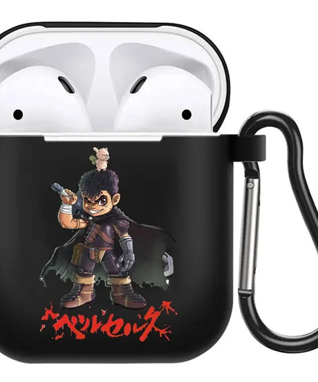 anime Berserk Guts Zodd Earphone Case For AirPods4 1 2 3 Pro Black Soft silicone wireless Bluetooth headphone case