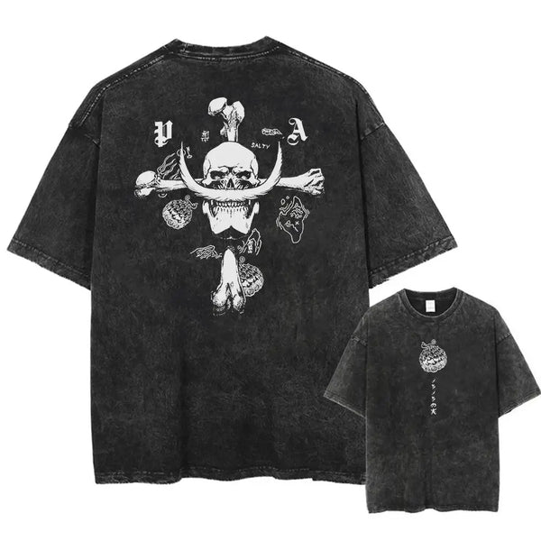 One Piece Skull Vintage-Washed T-Shirt — Graphic Tee