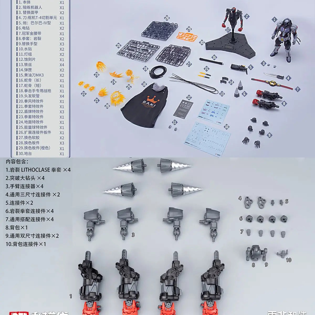 Hemoxian Over Zero 1/10 Baki Boxer Assembly Mecha Model Kit  Action Figure With Water Decals Collectible Toy Ornament Boy Gift