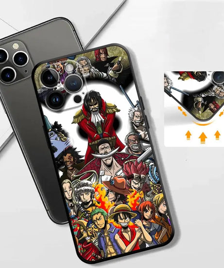 Case for iPhone 15 16 14 Plus 13 12 11 17 Pro Max 7 8 XR 17Air XS Max Black Soft Phone Cover Luffy One-PieceS